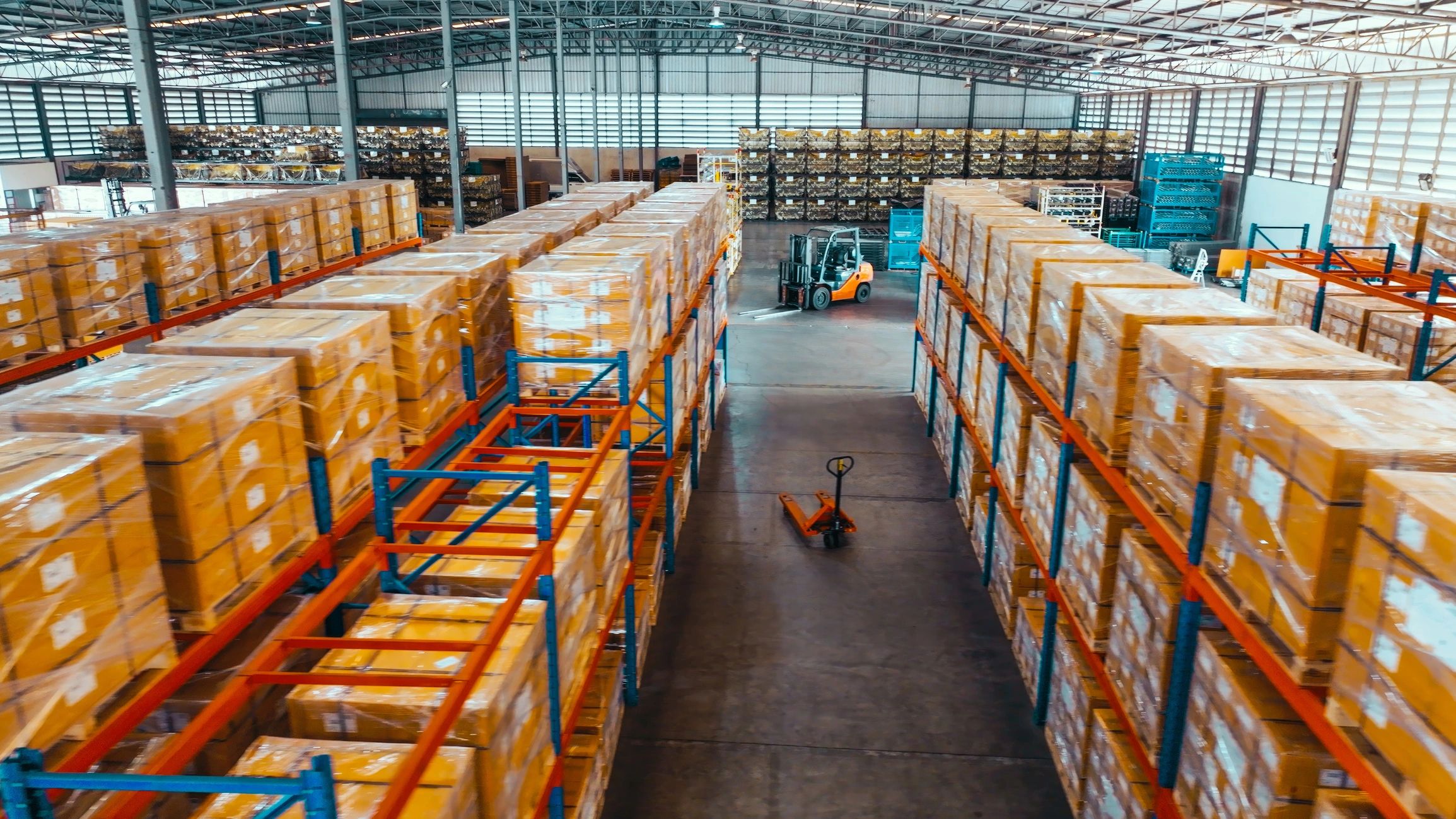 Warehouse storage racks for logistics operations