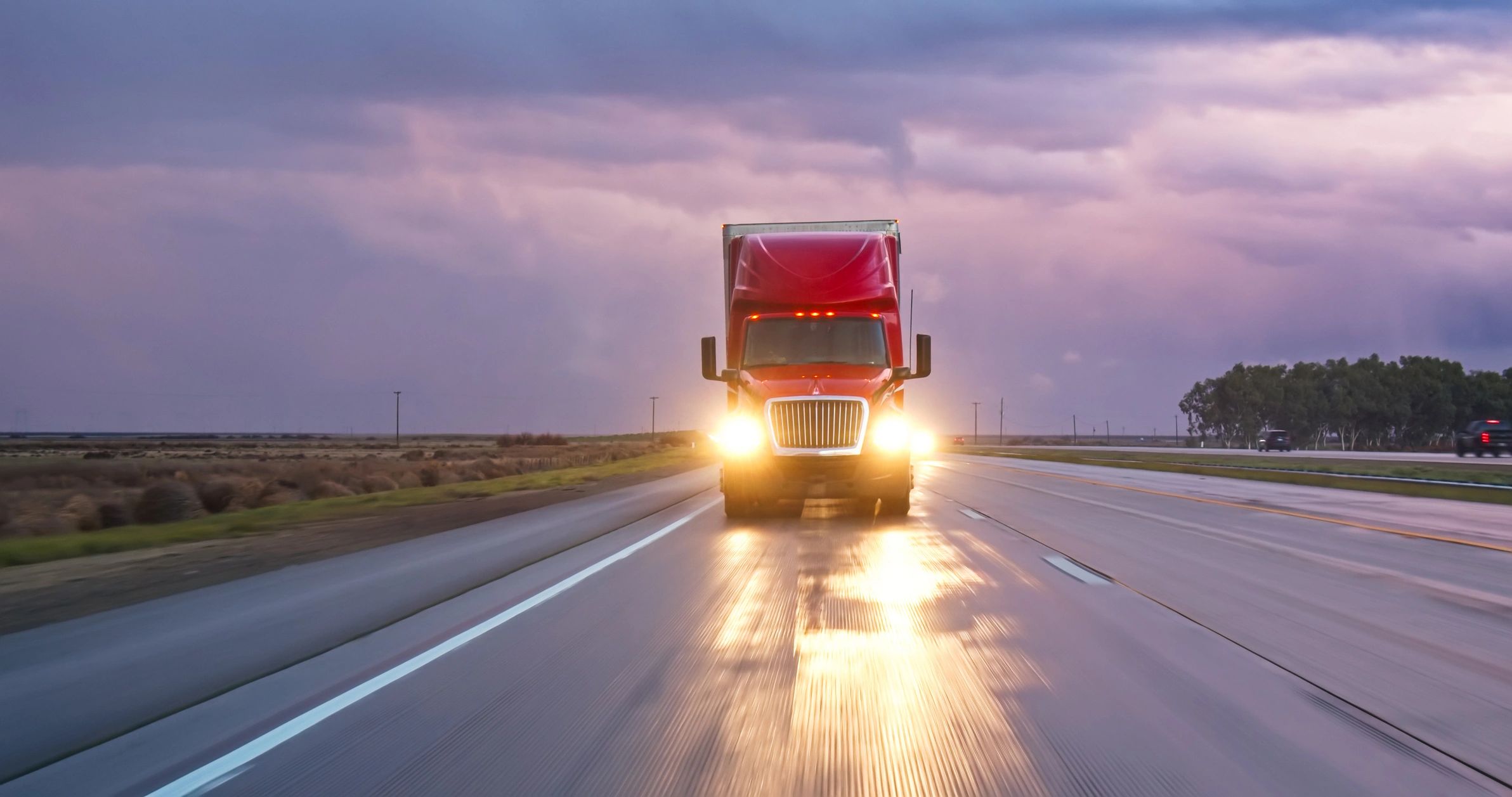 Heavy transport truck moving freight on highway